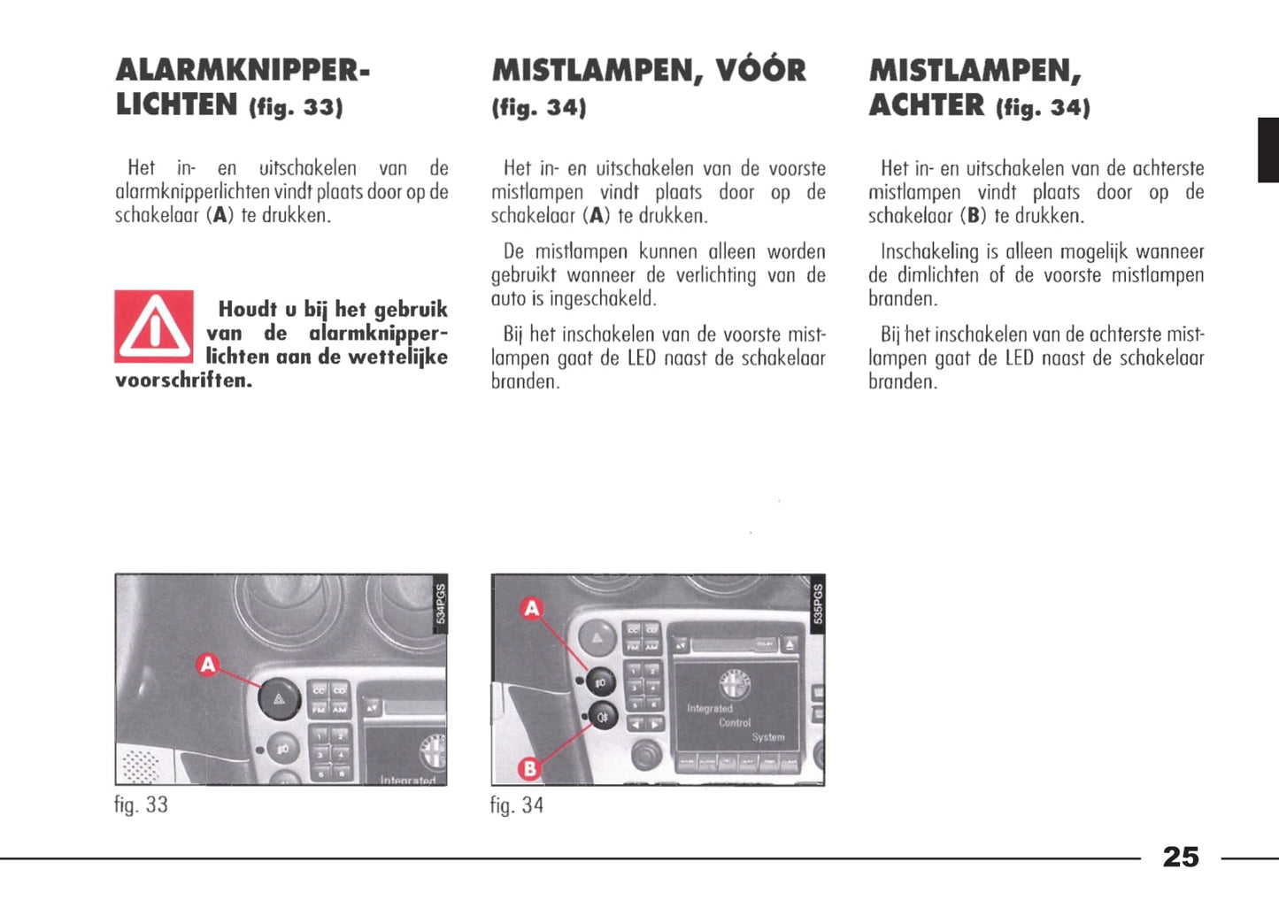 1998-2003 Alfa Romeo 166 Owner's Manual | Dutch