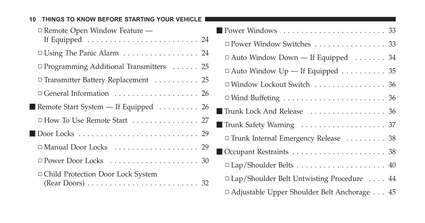 2007-2010 Chrysler Sebring Owner's Manual | English