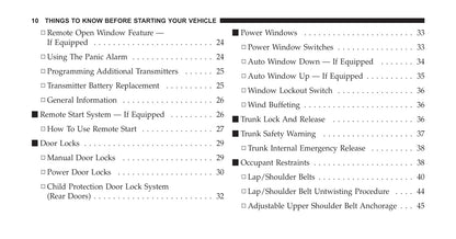 2007-2010 Chrysler Sebring Owner's Manual | English