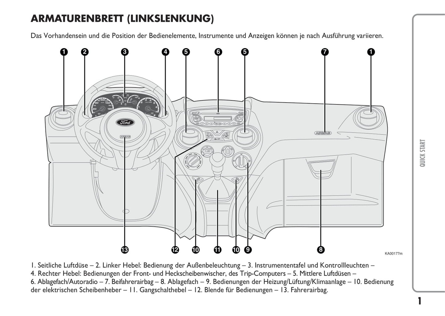 2010-2014 Ford Ka Owner's Manual | German