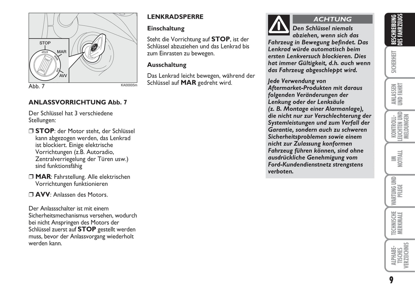 2010-2014 Ford Ka Owner's Manual | German