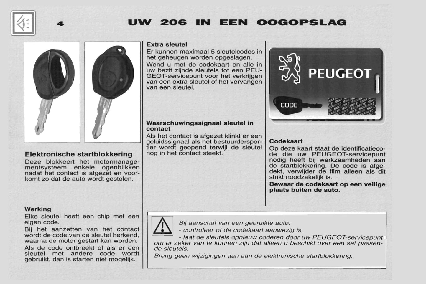 2001-2002 Peugeot 206 Gebruikershandleiding | Nederlands