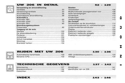 2001-2002 Peugeot 206 Gebruikershandleiding | Nederlands