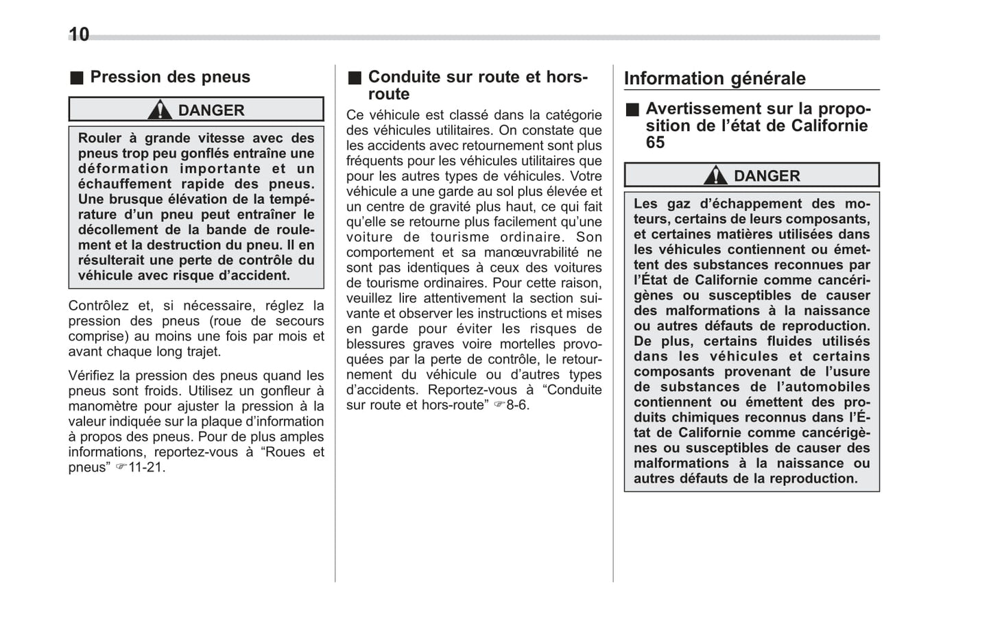 2014 Subaru Tribeca Owner's Manual | French