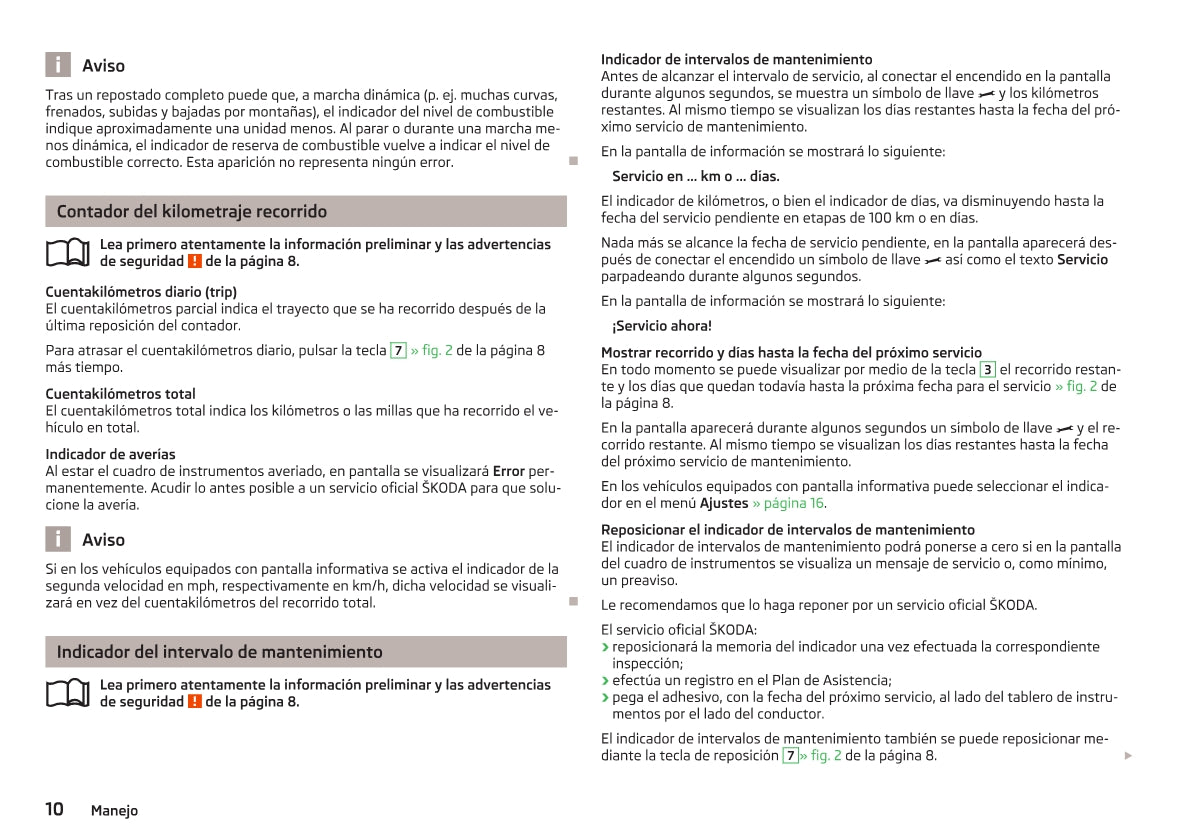 2012-2013 Skoda Superb Owner's Manual | Spanish