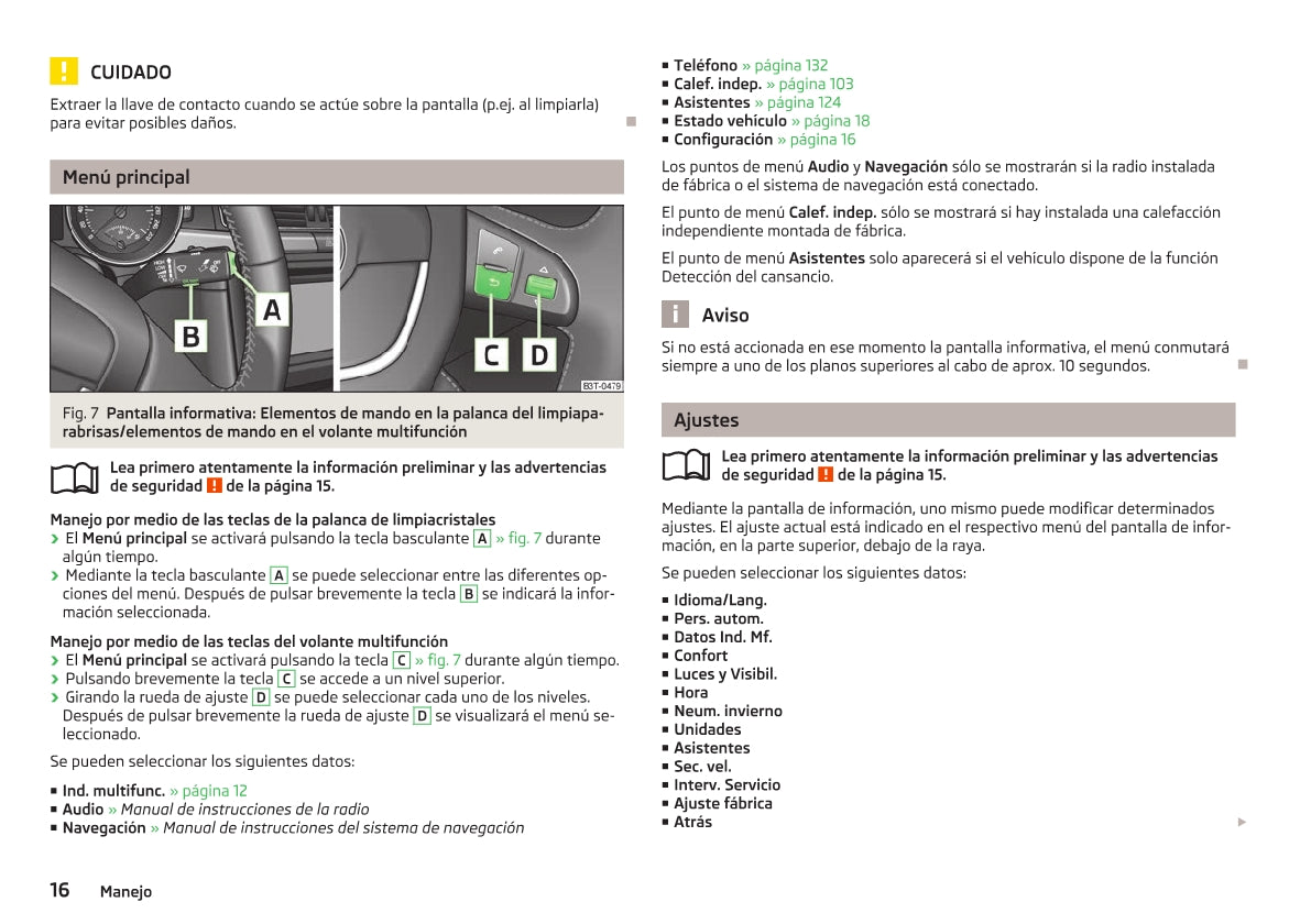 2012-2013 Skoda Superb Owner's Manual | Spanish