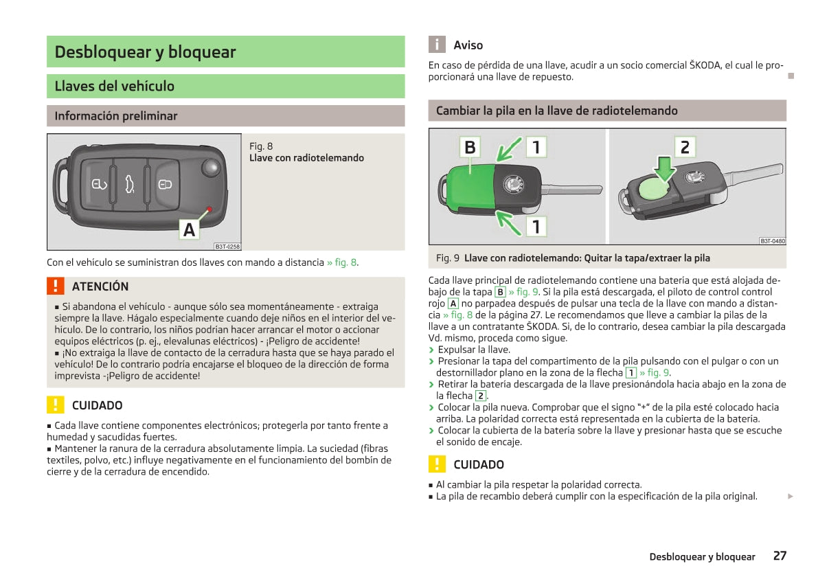 2012-2013 Skoda Superb Owner's Manual | Spanish