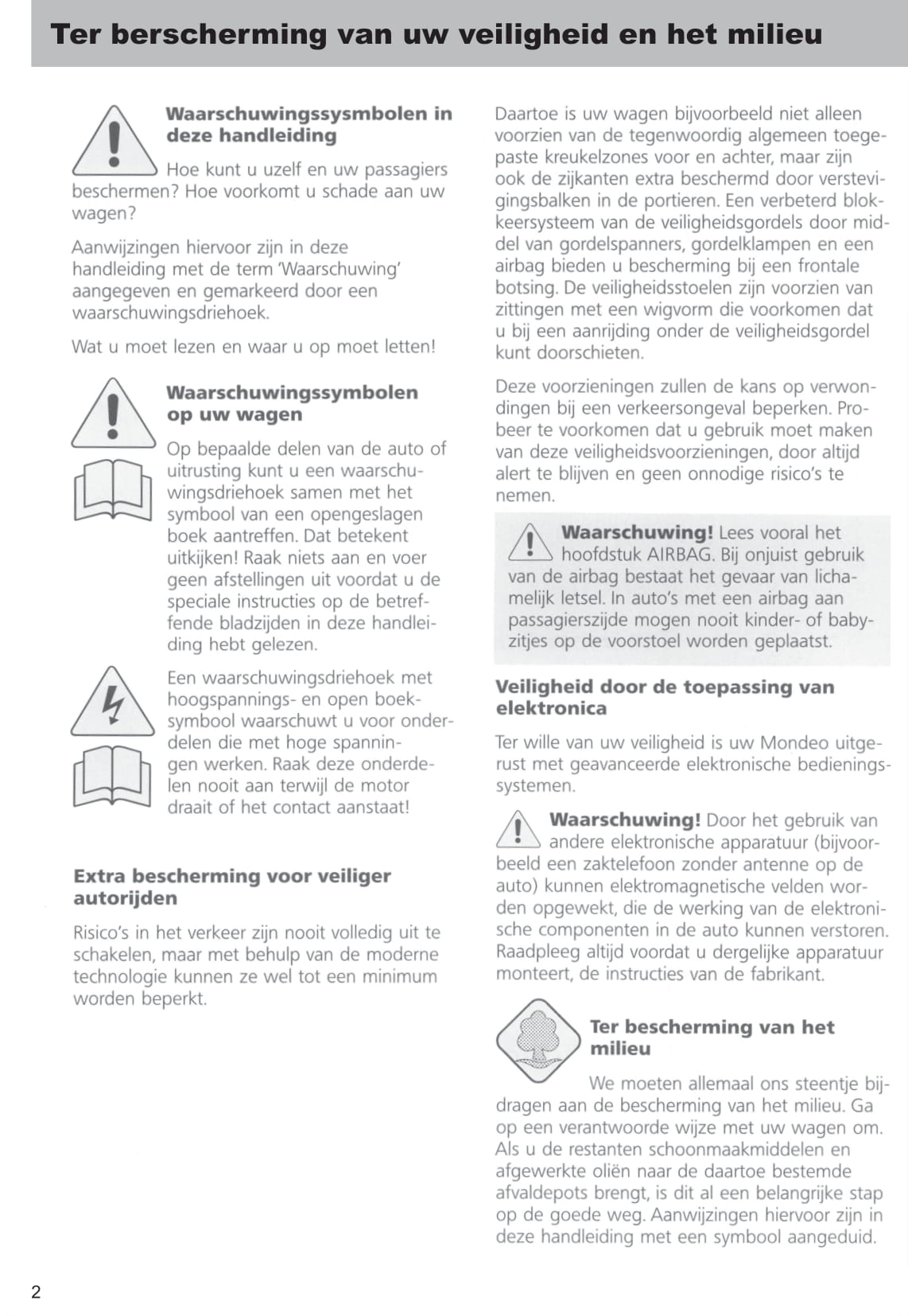 1996-1999 Ford Mondeo Bedienungsanleitung | Niederländisch