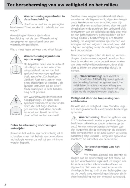 1996-1999 Ford Mondeo Bedienungsanleitung | Niederländisch