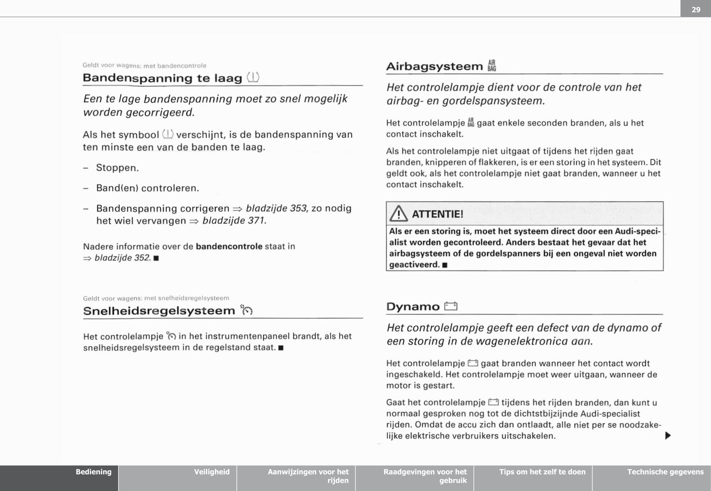 2003-2008 Audi A3 Gebruikershandleiding | Nederlands