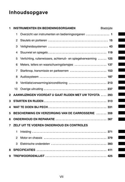 2007-2008 Toyota Corolla Gebruikershandleiding | Nederlands