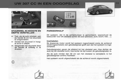 2003 Peugeot 307 CC Gebruikershandleiding | Nederlands