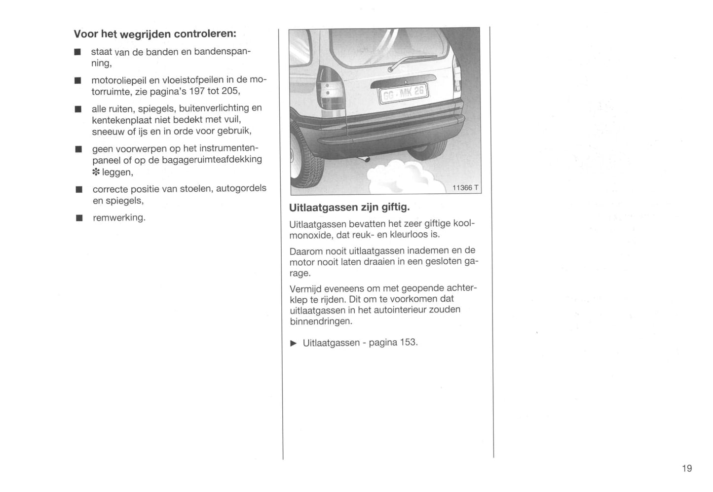 1999-2001 Opel Zafira Gebruikershandleiding | Nederlands