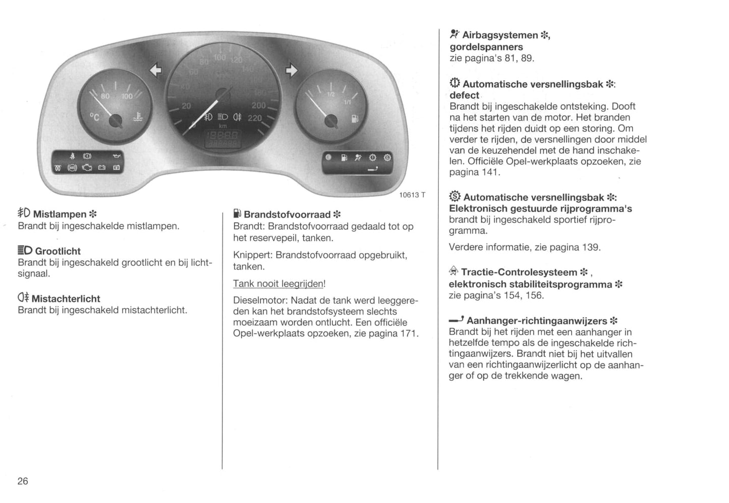 1999-2001 Opel Zafira Gebruikershandleiding | Nederlands