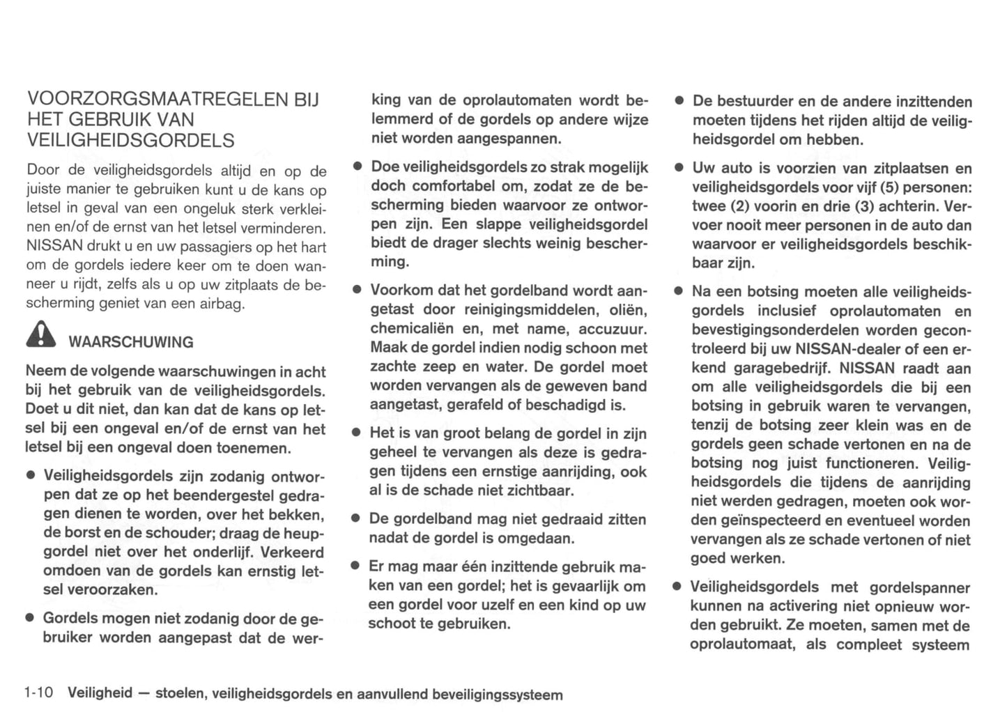 2008-2009 Nissan Qashqai Gebruikershandleiding | Nederlands