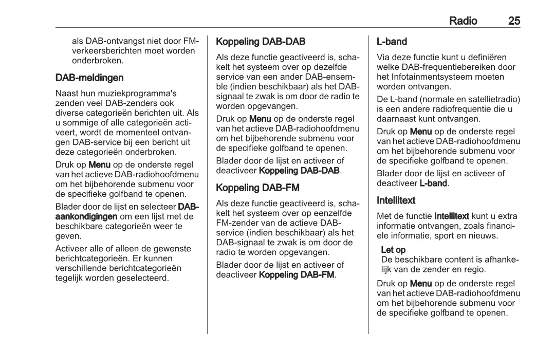 Opel Corsa Infotainment System Handleiding 2014 - 2018