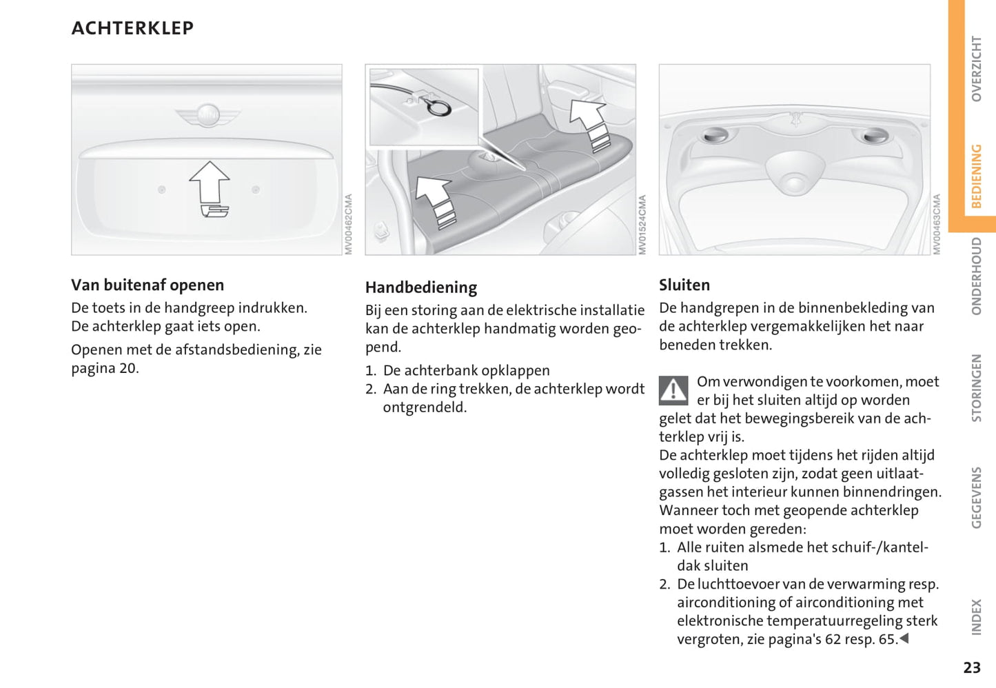 2001-2006 Mini Cooper/Cooper S/One Owner's Manual | Dutch