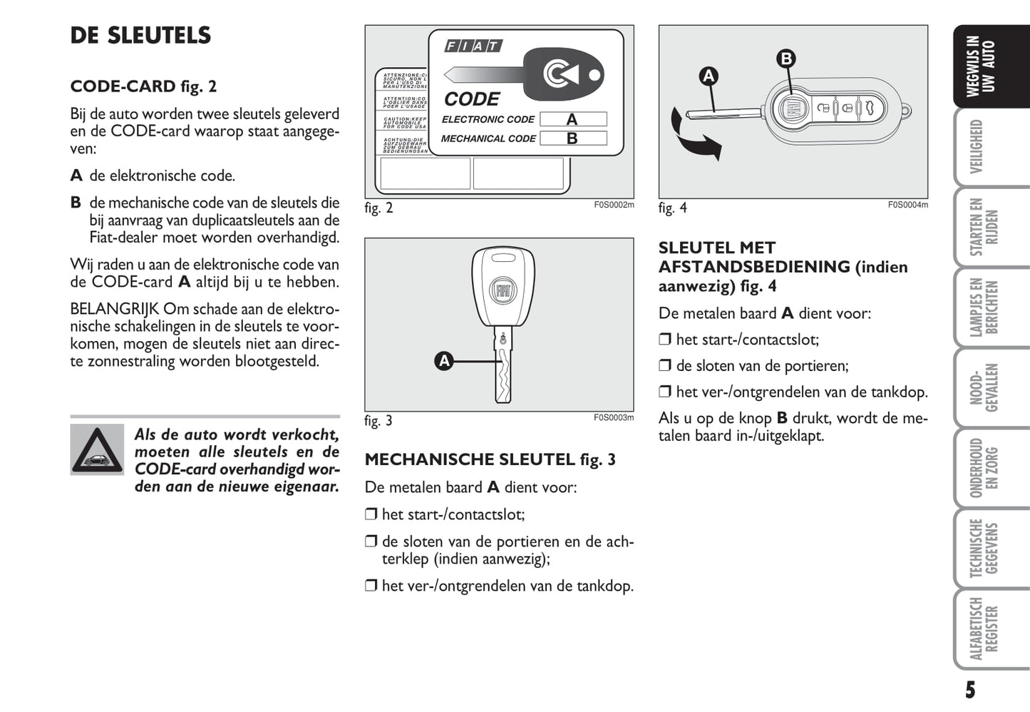 2009-2010 Fiat 500C Owner's Manual | Dutch