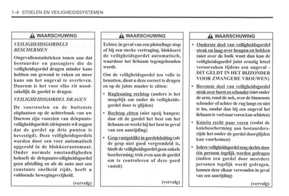 2000-2004 Daewoo Tacuma Gebruikershandleiding | Nederlands