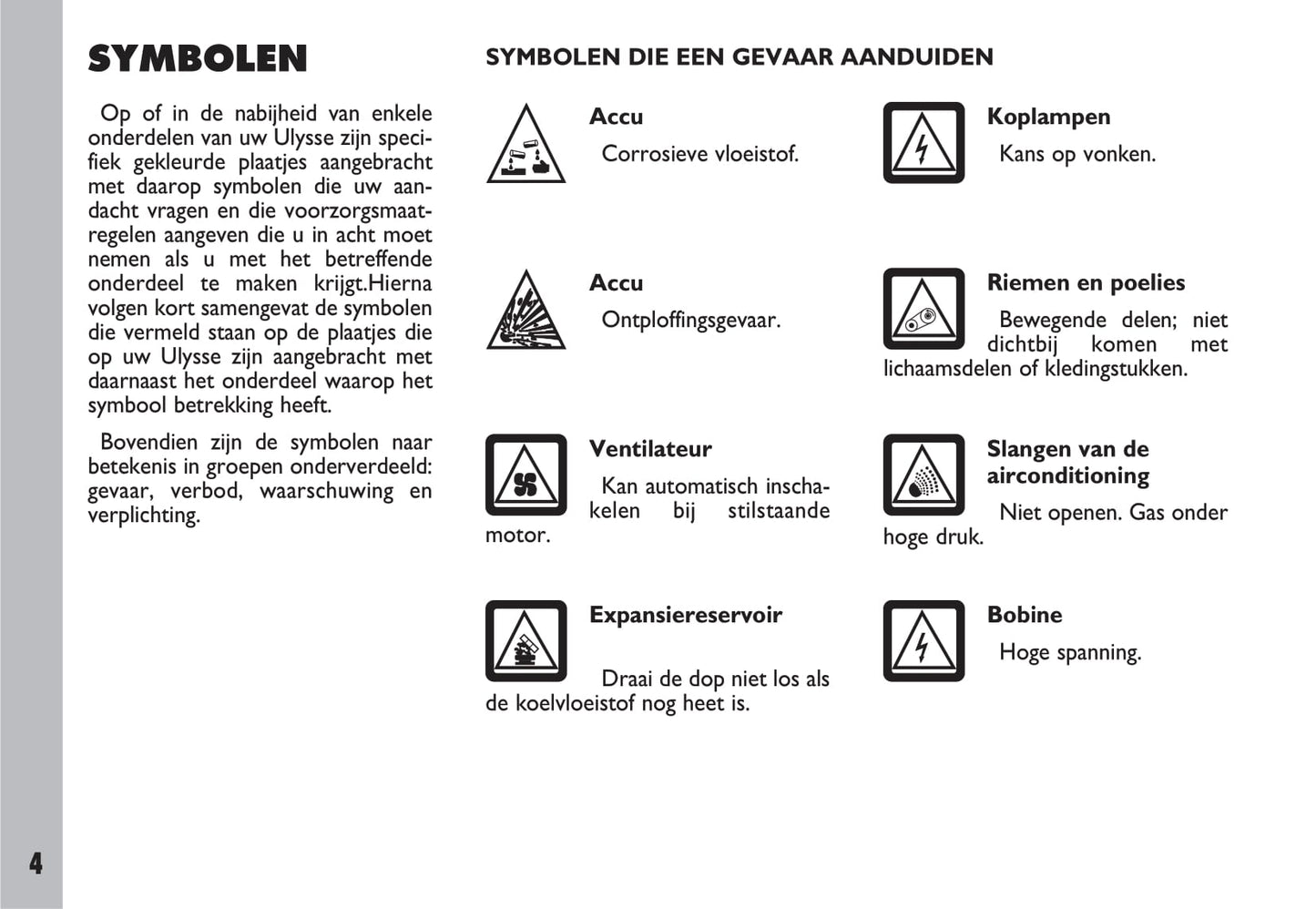 2002-2003 Fiat Ulysse Owner's Manual | Dutch