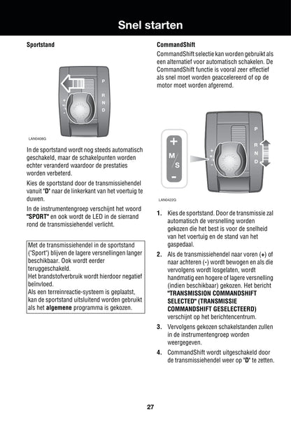 2006-2007 Land Rover Range Rover Sport Owner's Manual | Dutch