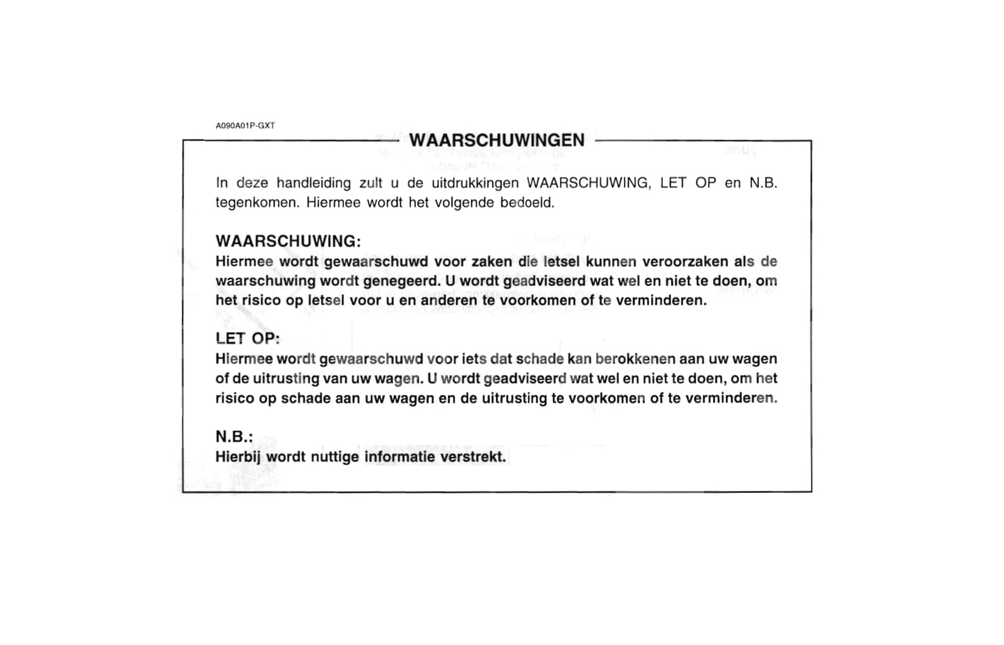 2000-2001 Hyundai H-1 Gebruikershandleiding | Nederlands