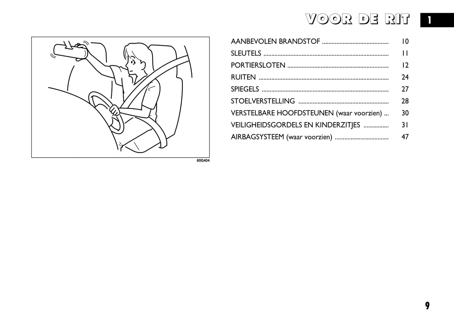 2008-2009 Fiat Sedici Owner's Manual | Dutch