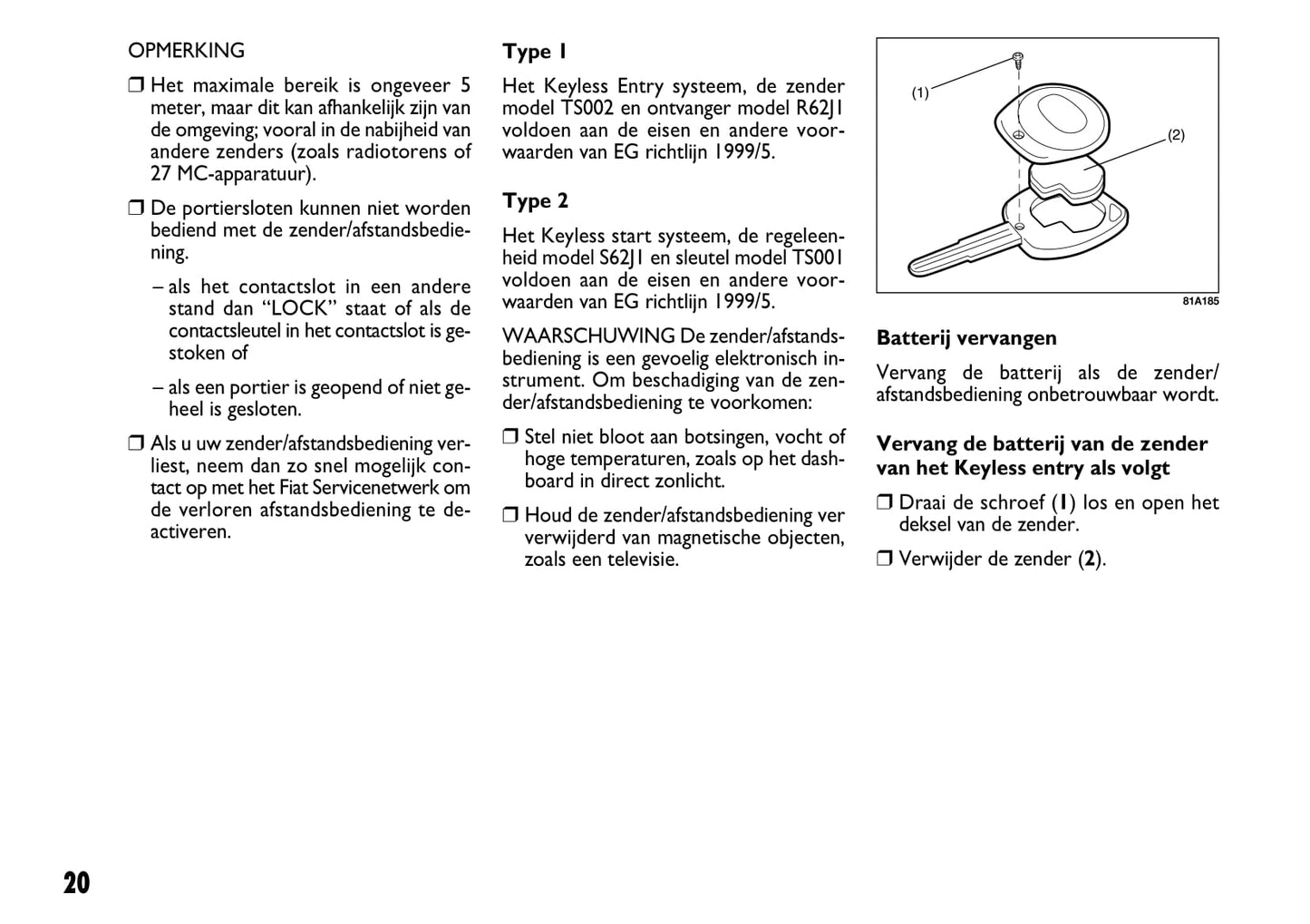 2008-2009 Fiat Sedici Owner's Manual | Dutch