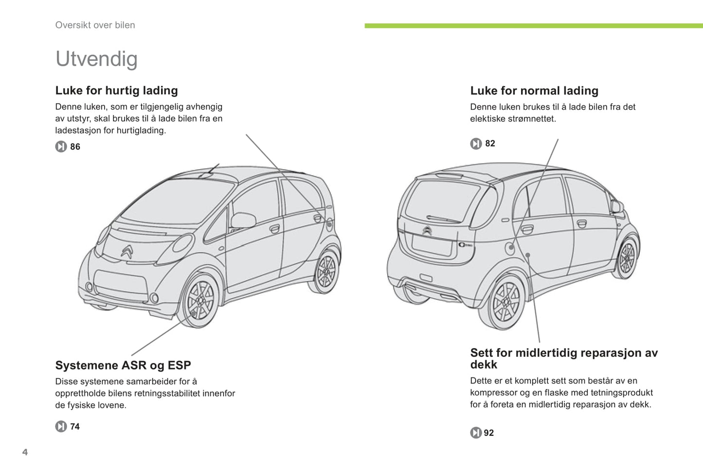 2012-2014 Citroën C-Zero Gebruikershandleiding | Noors