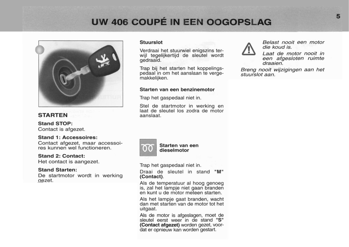 2003-2004 Peugeot 406 Coupé Owner's Manual | Dutch