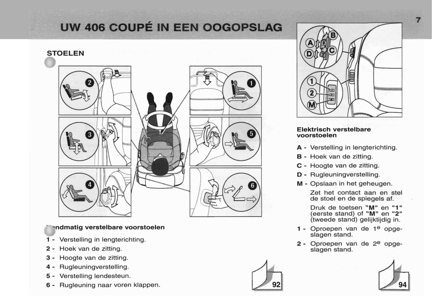 2003-2004 Peugeot 406 Coupé Owner's Manual | Dutch