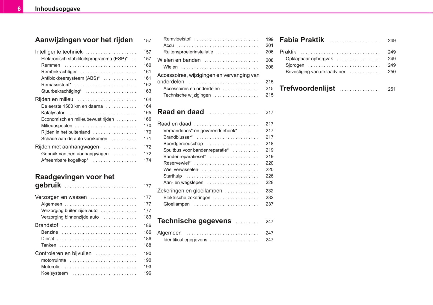 2005-2006 Skoda Fabia Owner's Manual | Dutch