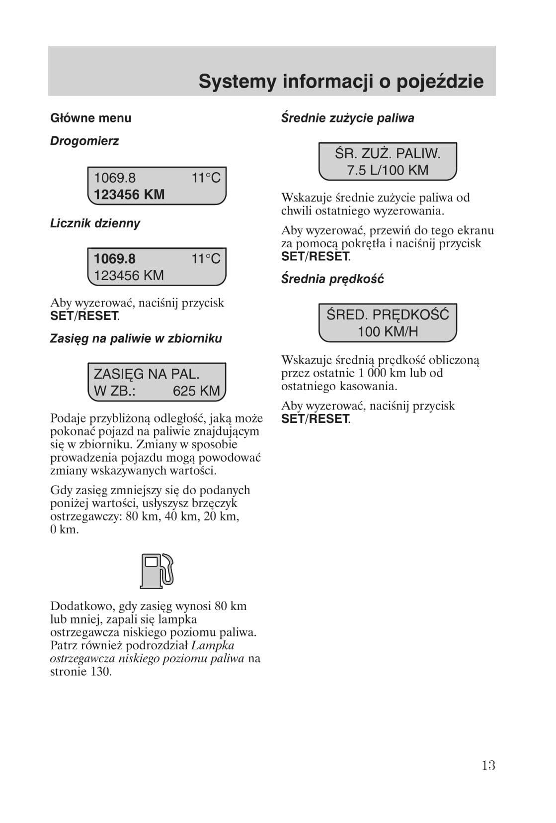 2008-2011 Ford Focus Owner's Manual | Polish