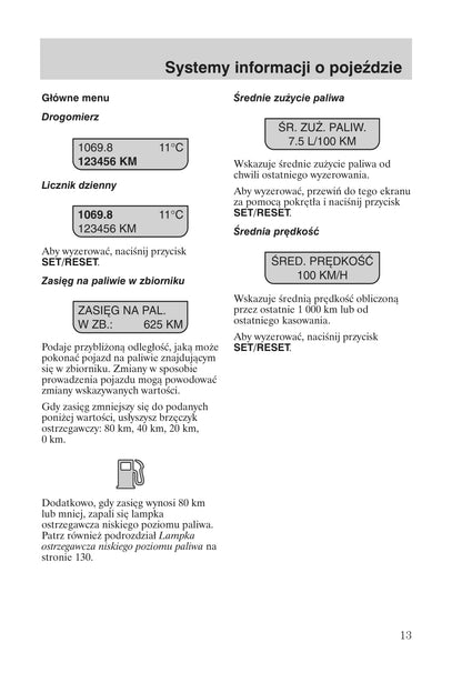 2008-2011 Ford Focus Owner's Manual | Polish