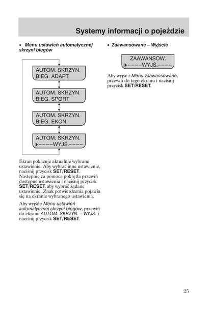 2008-2011 Ford Focus Owner's Manual | Polish