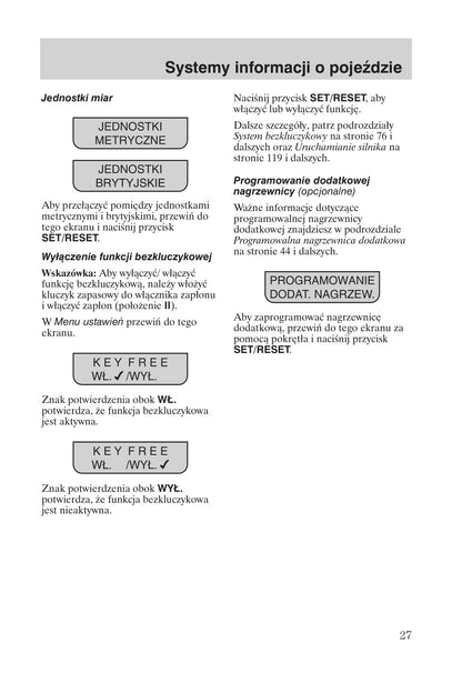 2008-2011 Ford Focus Owner's Manual | Polish