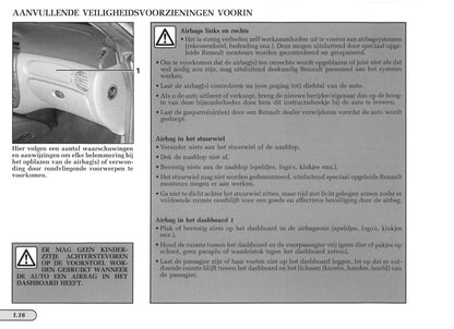 1997-1998 Renault Mégane Cabriolet/Mégane Cabrio Owner's Manual | Dutch