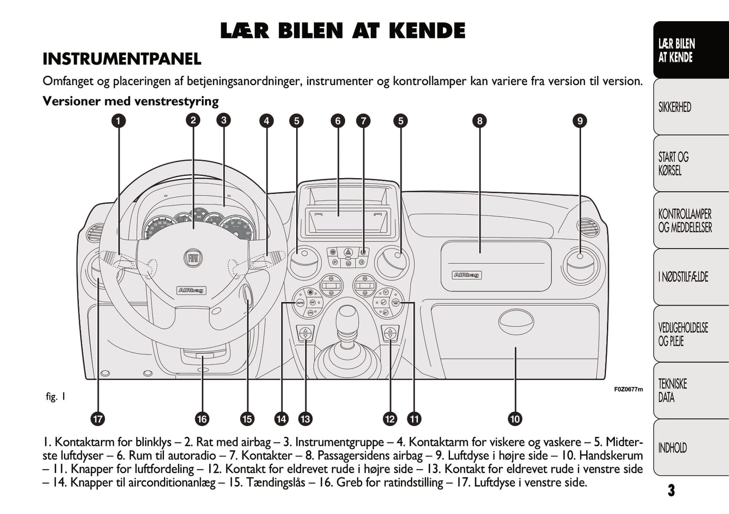 2011-2012 Fiat Panda Gebruikershandleiding | Dansk