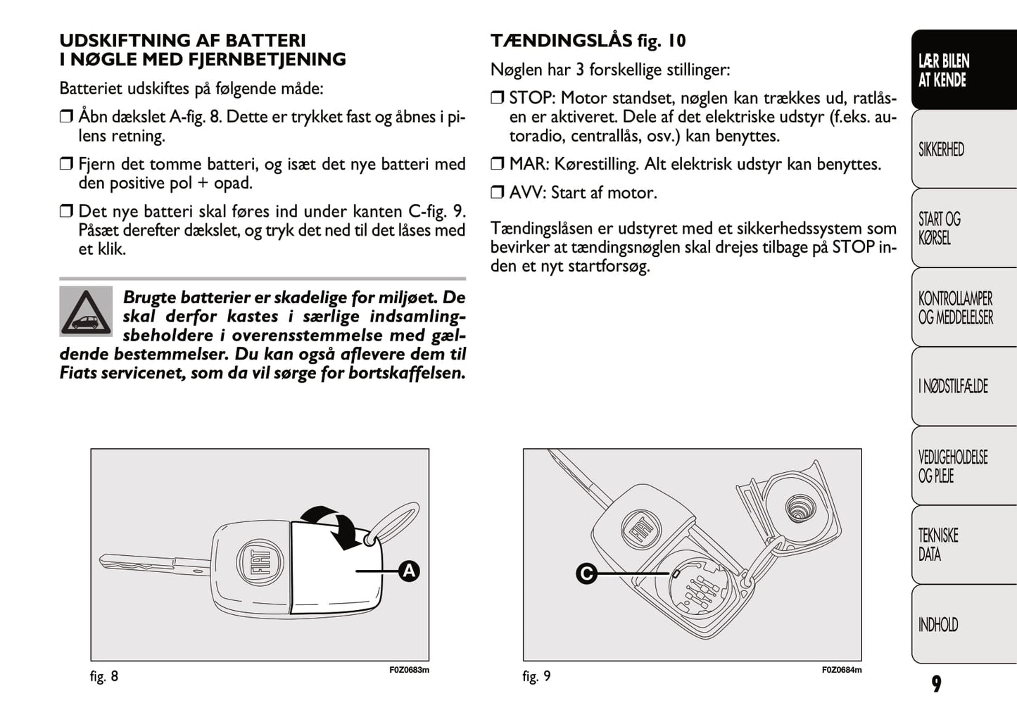 2011-2012 Fiat Panda Gebruikershandleiding | Dansk