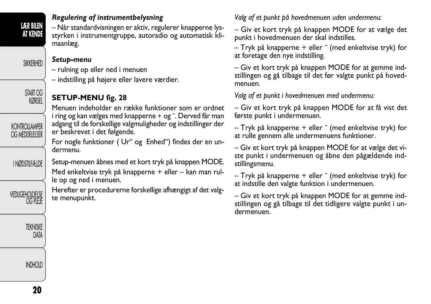 2011-2012 Fiat Panda Gebruikershandleiding | Dansk