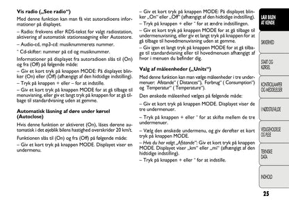 2011-2012 Fiat Panda Gebruikershandleiding | Dansk