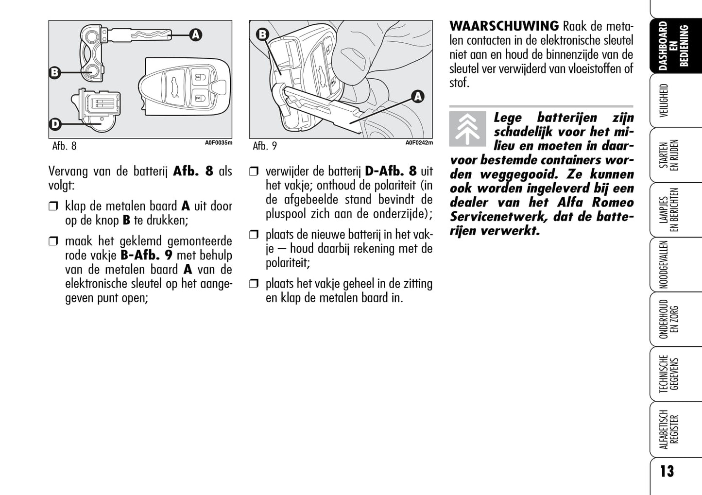 2005-2012 Alfa Romeo Brera Owner's Manual | Dutch