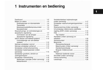 2001-2002 Nissan X-Trail Owner's Manual | Dutch