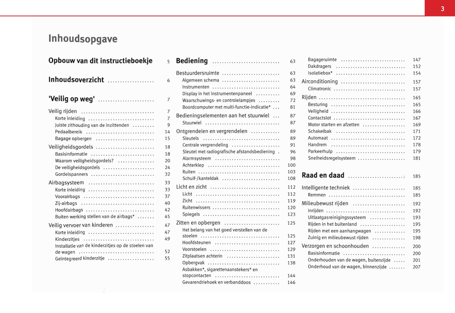 2005-2006 Seat Alhambra Owner's Manual | Dutch