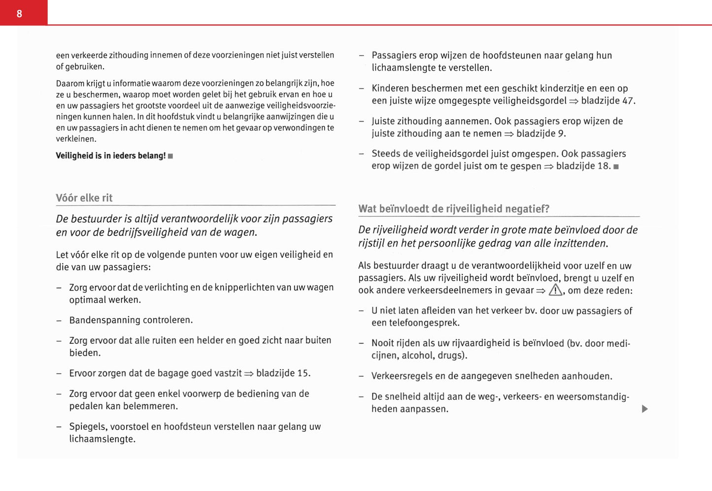 2005-2006 Seat Alhambra Owner's Manual | Dutch