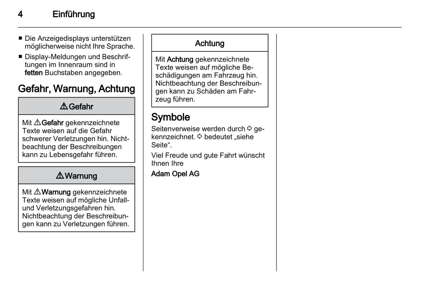 2011-2012 Opel Astra Owner's Manual | German