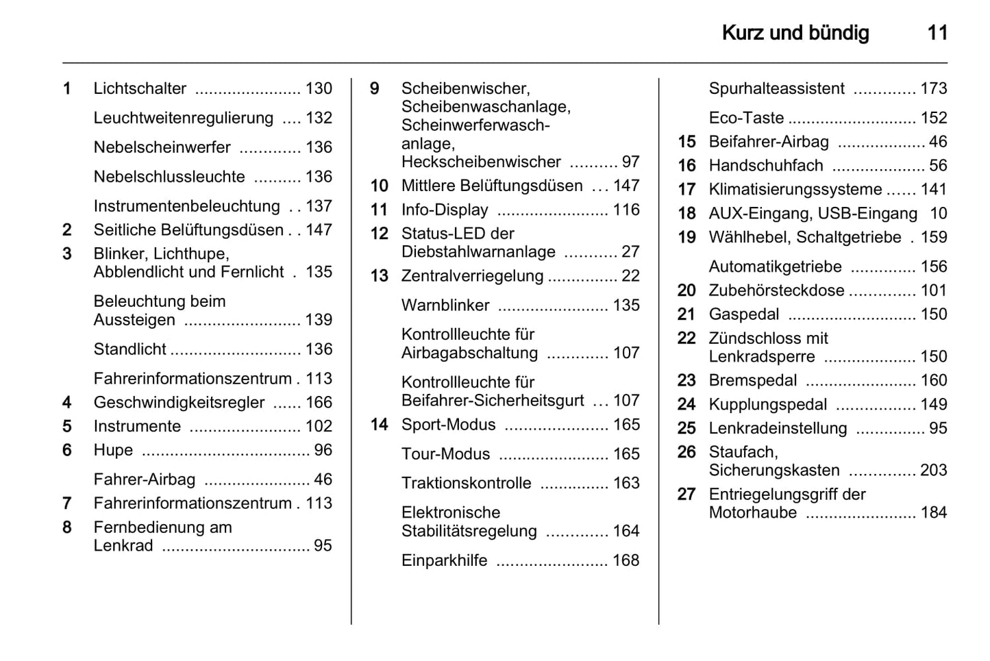 2011-2012 Opel Astra Owner's Manual | German