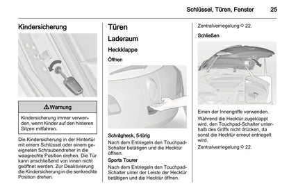 2011-2012 Opel Astra Owner's Manual | German