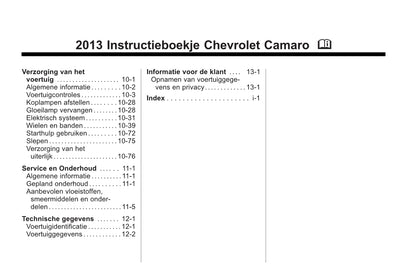 2013-2014 Chevrolet Camaro Gebruikershandleiding | Nederlands