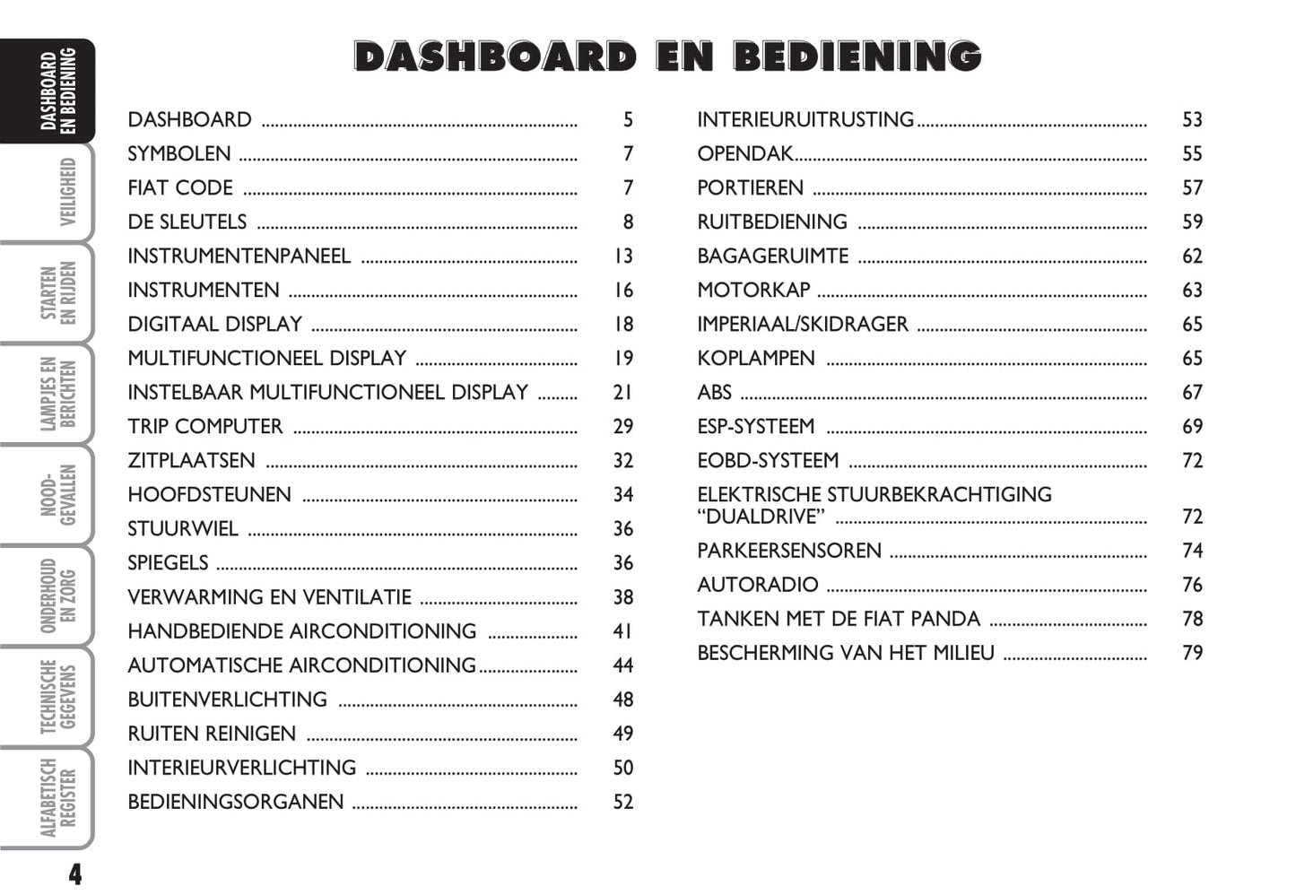 2012-2013 Fiat Panda Gebruikershandleiding | Nederlands